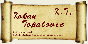 Kokan Topalović vizit kartica